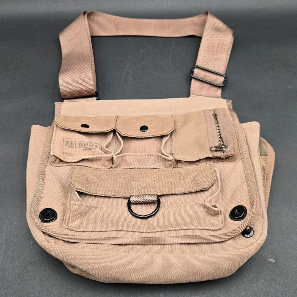 American Eagle Khaki Canvas Military Utility Crossbody Bag AE 004284 Messenger